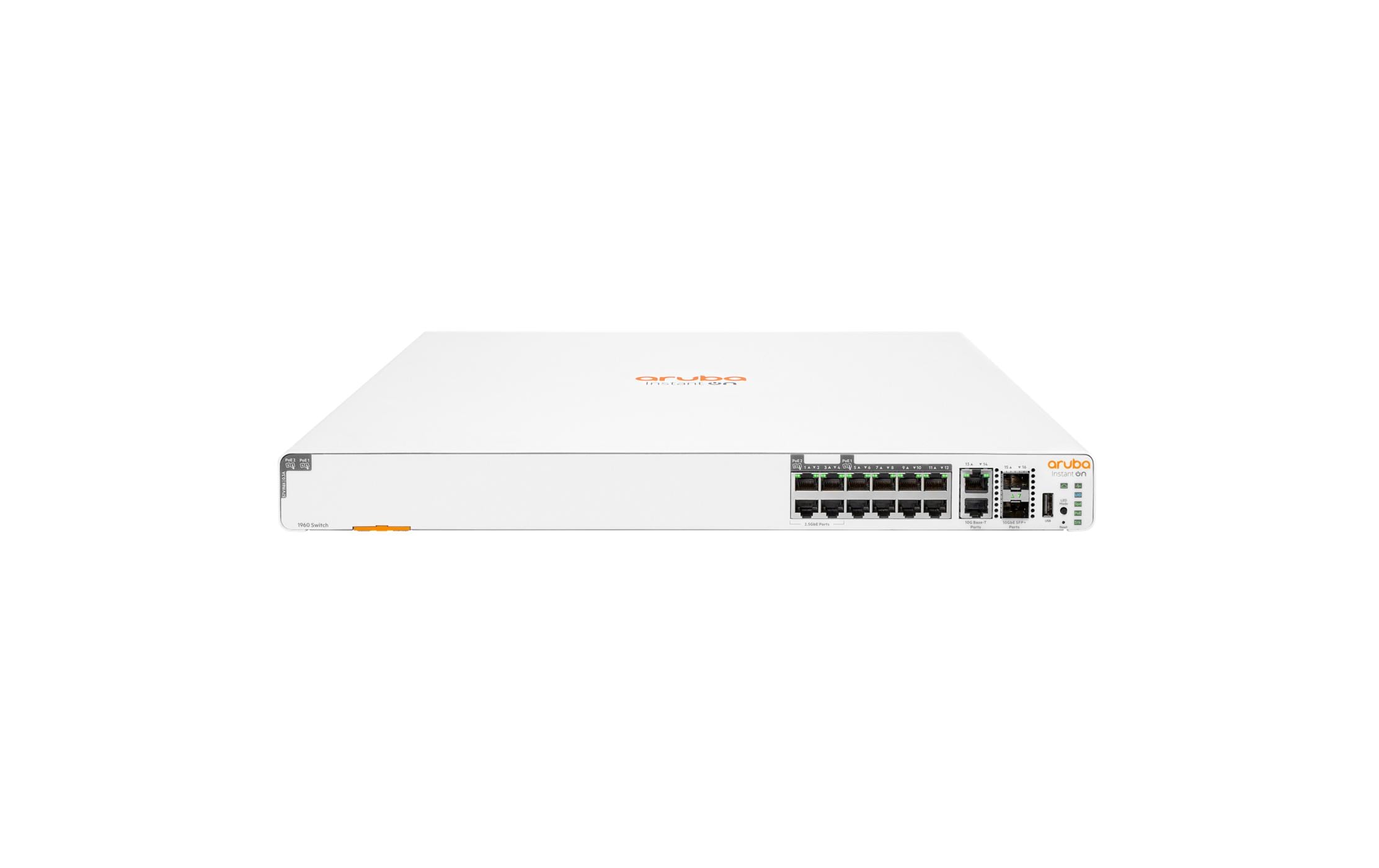 PoE+ Switch 1960-2P-2.5G-8P-1G 16 Port<br>Aruba Instant On 1960 8p 1G Class 4 4p SR1G/2.5G Class 6 PoE 2p 10GBASE-T 2p SFP+ 480W Switch