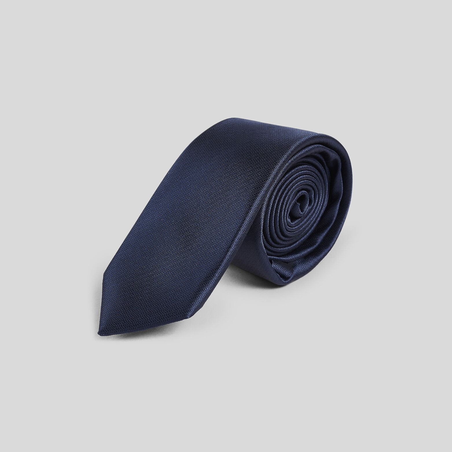 Cravate fine unie Bleu Marine