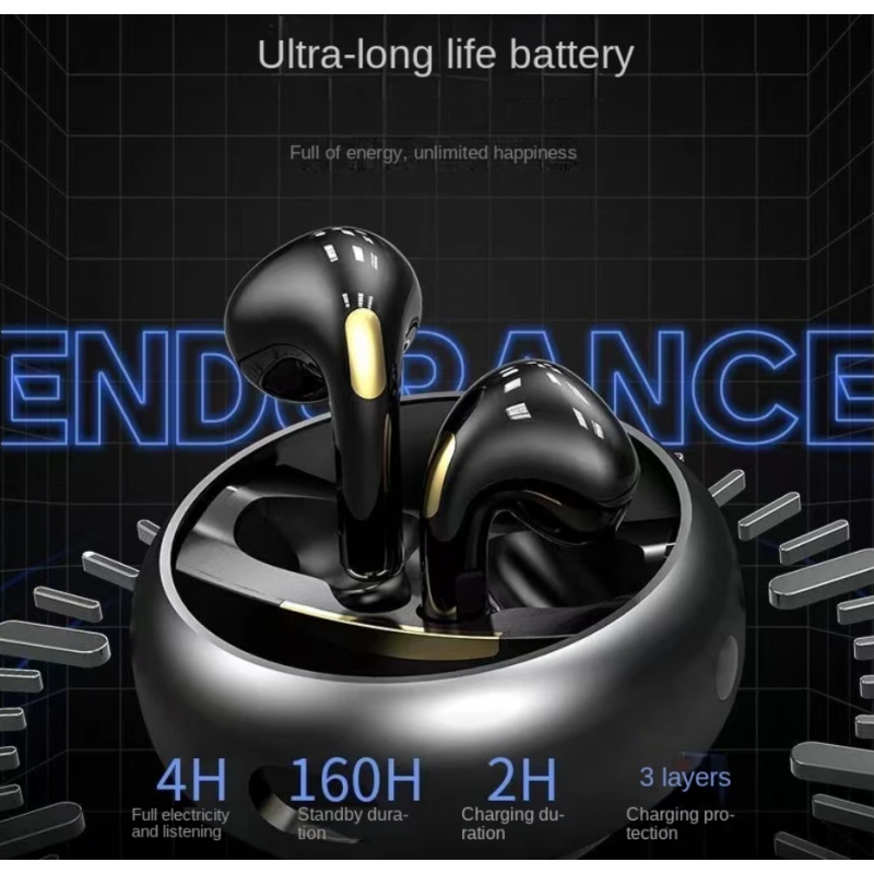 Fones de ouvido sem fio Bluetooth Smartek, com design giratório em metal, ideais para música e jogos.