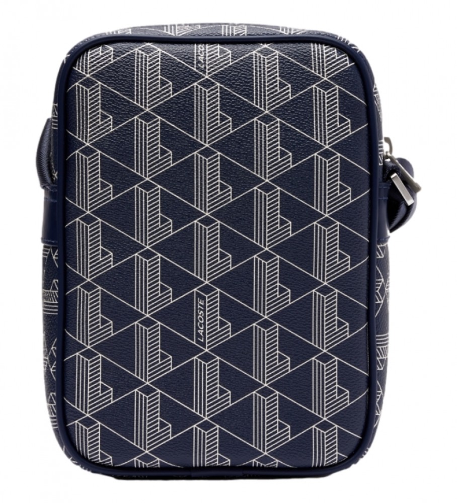 Bolsa de ombro vertical para câmera Lacoste, azul marinho