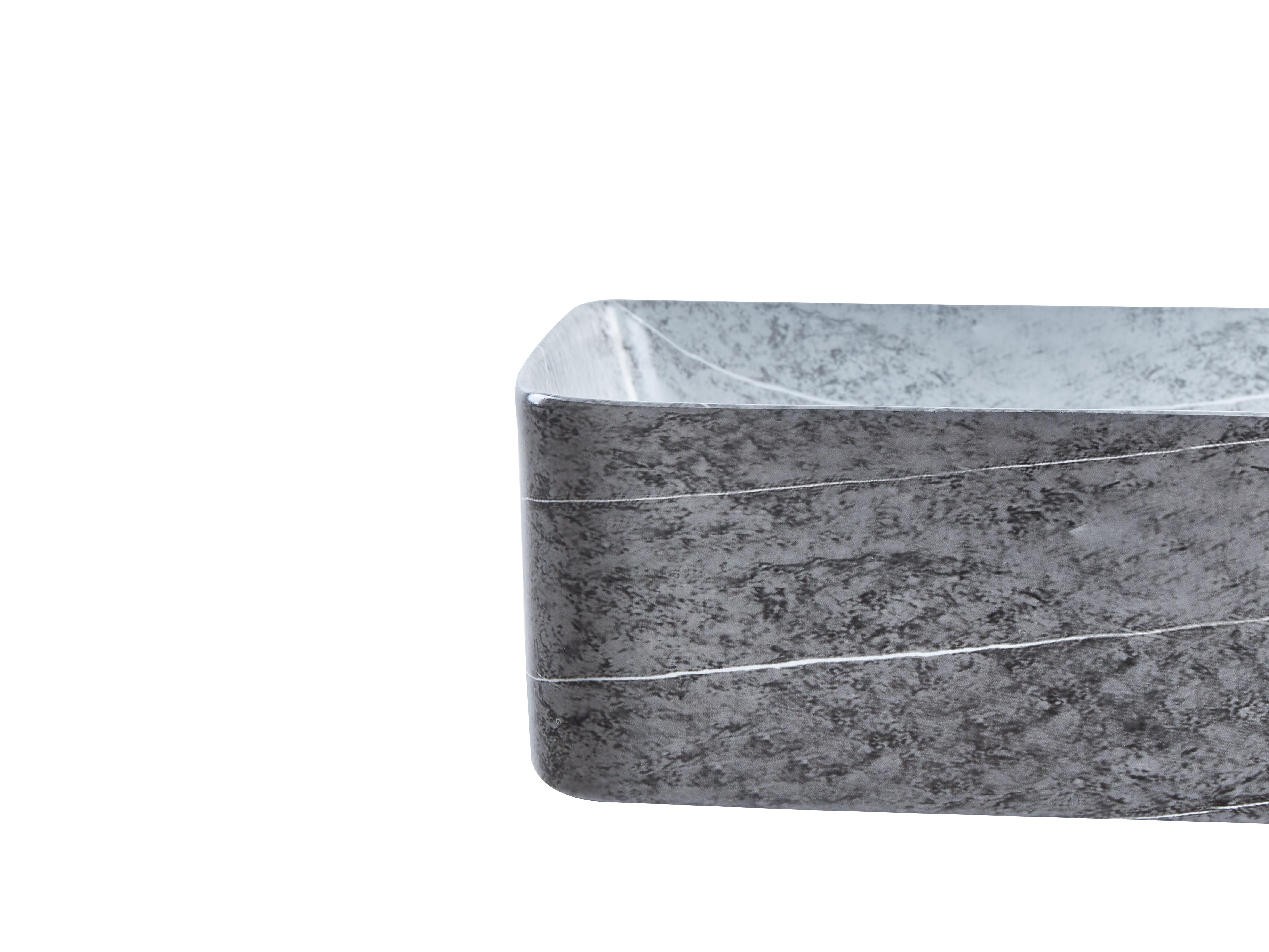 Wastafel voor aanrechtblad ARTAJ 61 x 35 cm Keramiek Grijs beton-effect