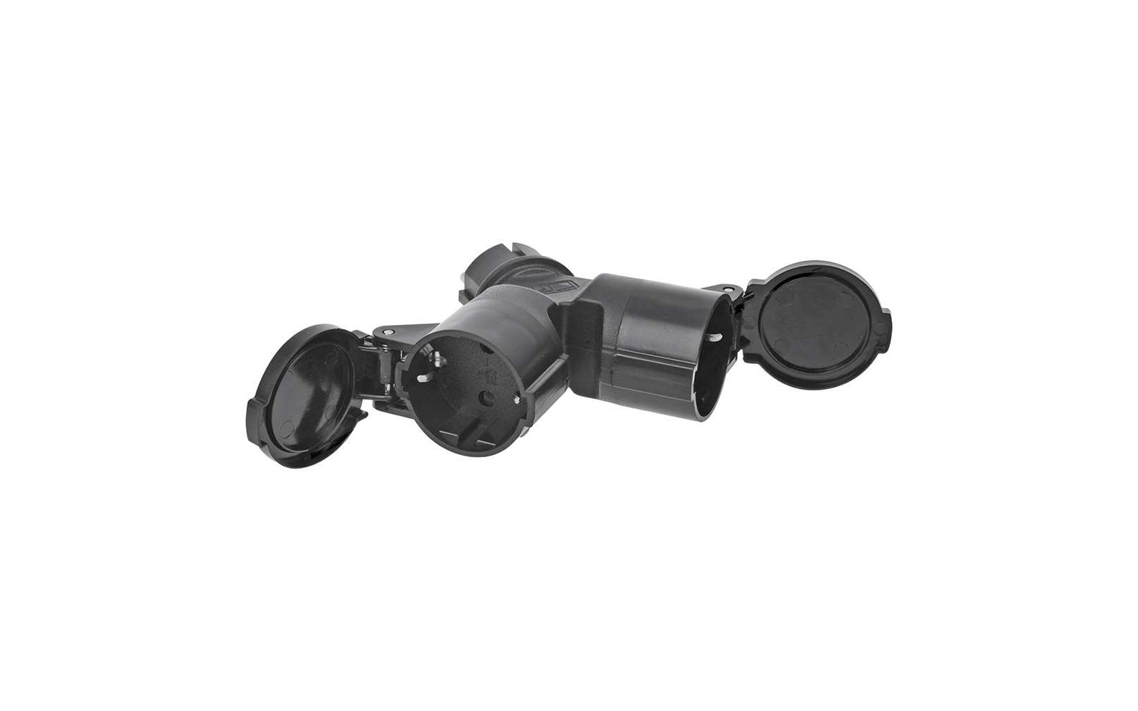PAT Zweifachsteckdose Schuko schwarz 16 A