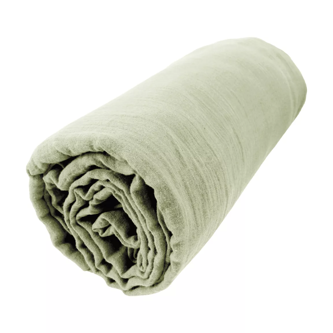 Drap housse gaze de coton (140 x 190 cm) Gaïa Vert tilleul