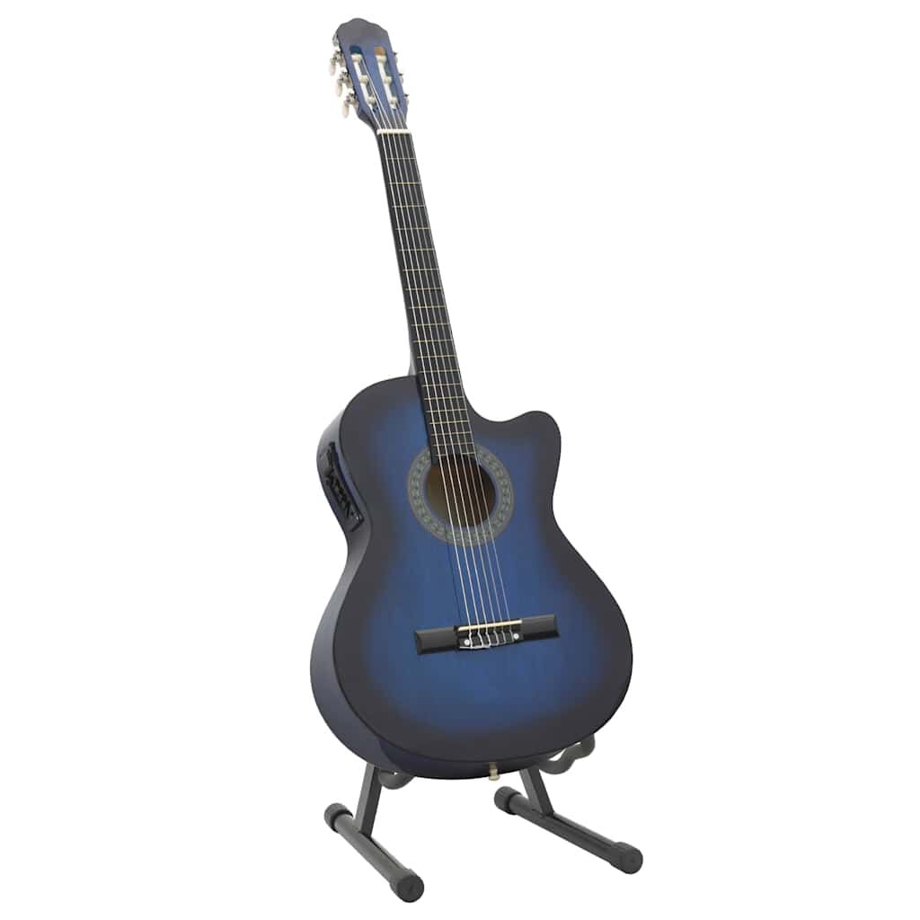 vidaXL 12-delige Western Gitaarset, 6 Snaren, Equalizer, Blauw