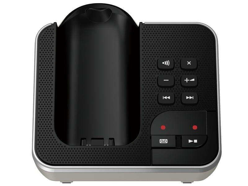 Panasonic Schnurlostelefon KX-TGD320SLW Schwarz/Silber Digitales Schnurlostelefon mit integriertem Anrufbeantworter