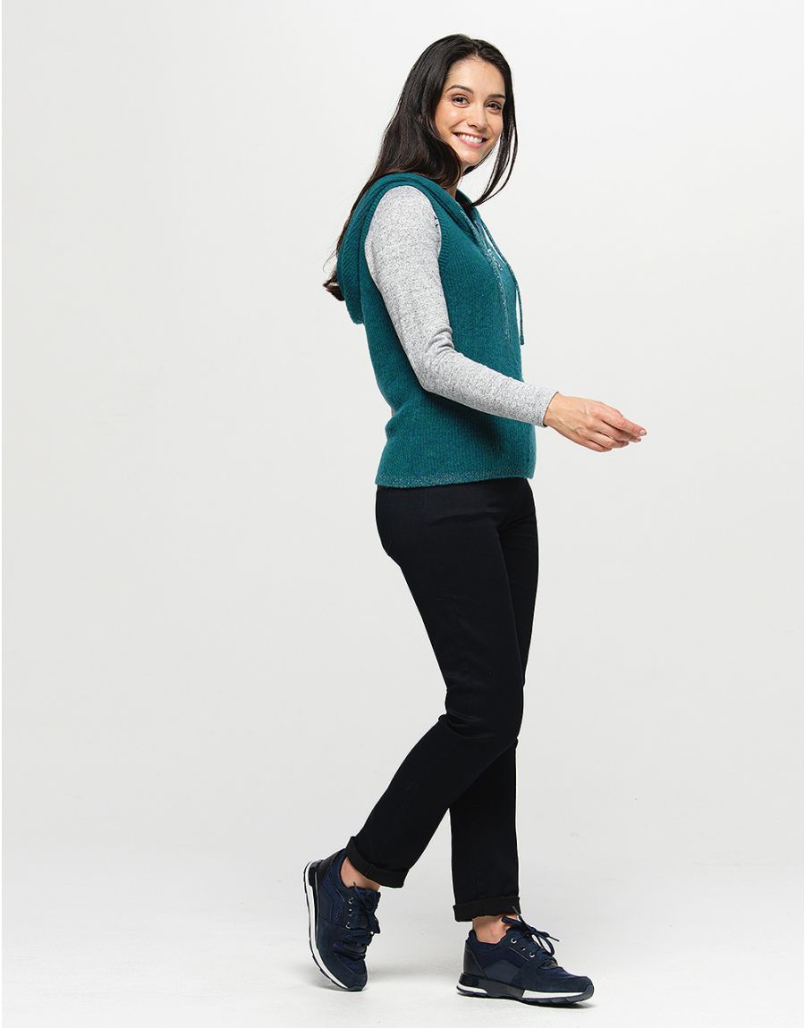 Pull vert sans manches