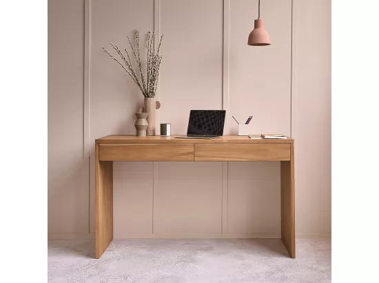 Bureau en bois de teck massif 130 cm