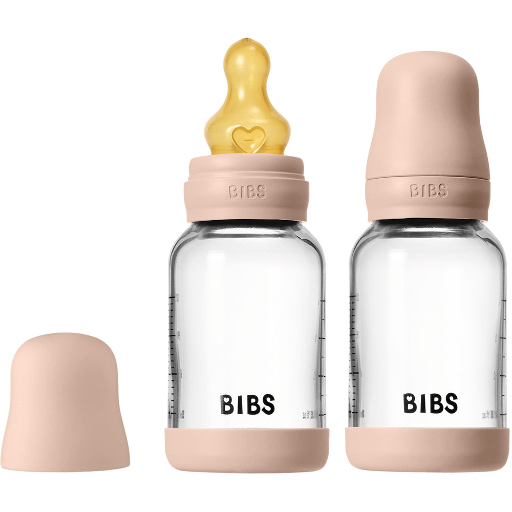 Køb Bibs Blush Glass Baby Flaske Round Latex 2-Pak 120 Ml Slow Flow