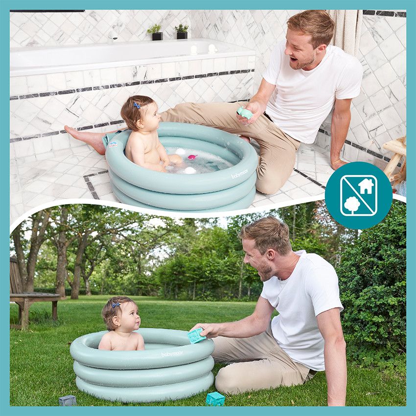 Baignoire gonflable évolutive Aquadots - Bleu - Ecru