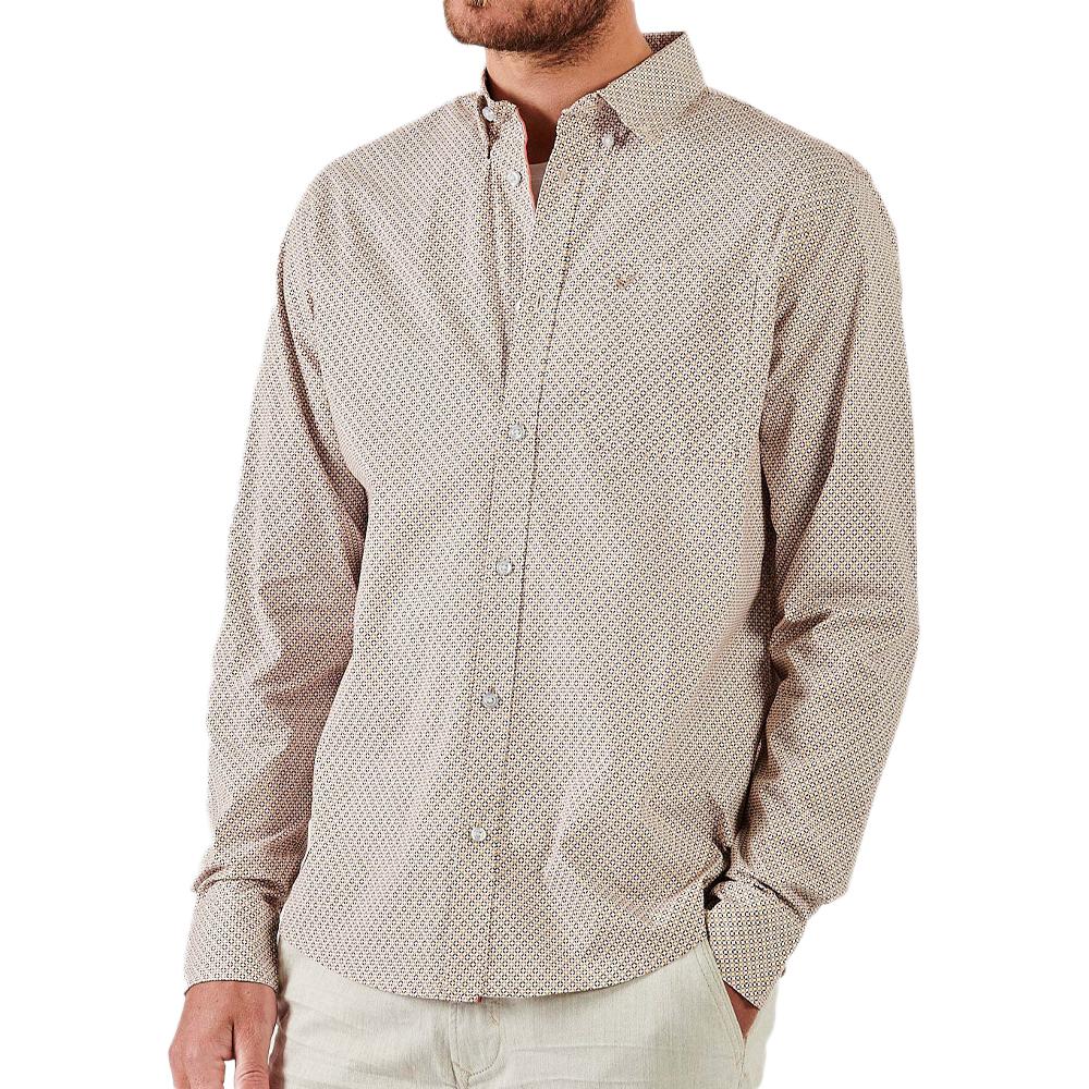 Kaporal Chemise Manches Longues Blanc/Bordeaux Homme Kaporal Rowane