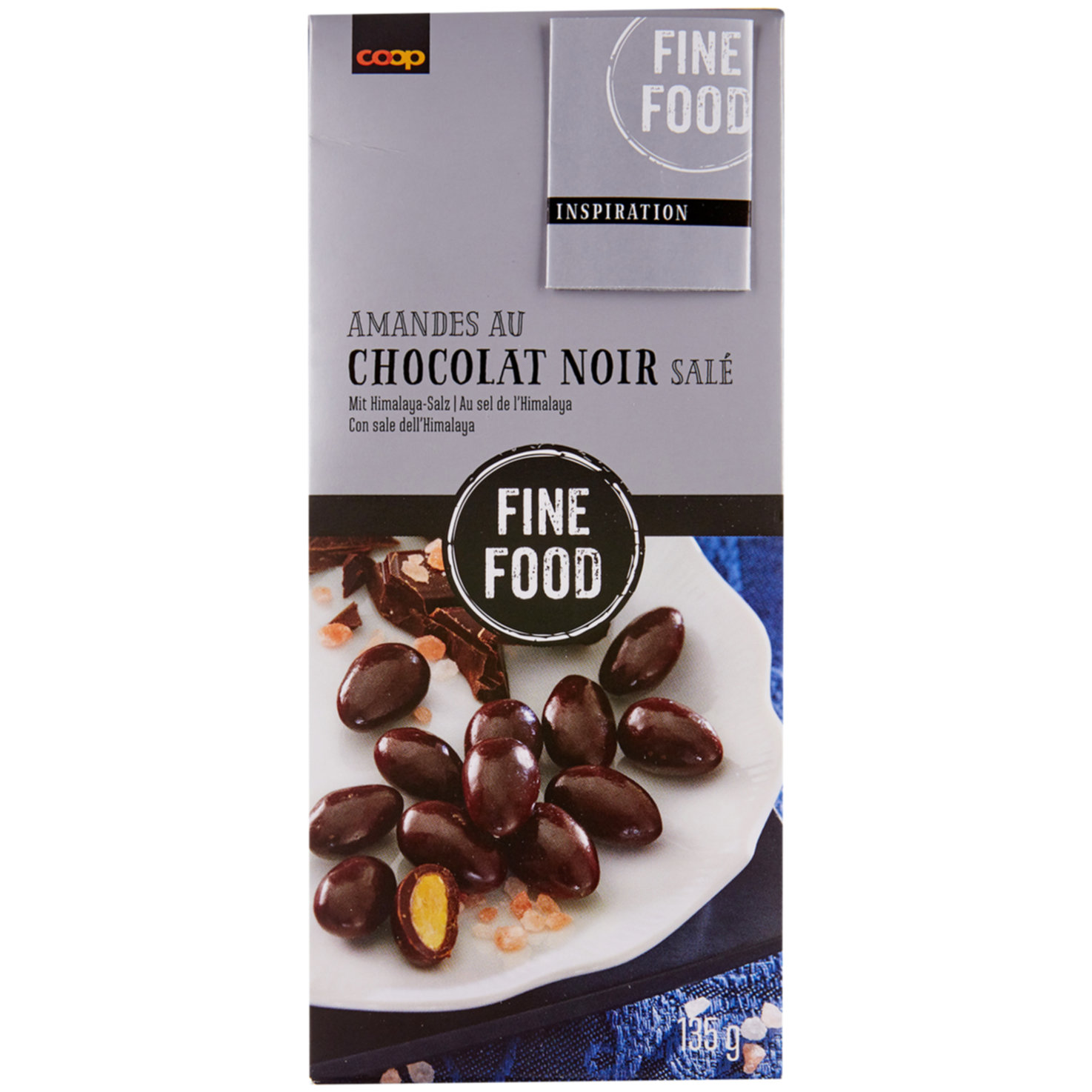 Fine Food Fairtrade Schokoladen-Mandeln Noir gesalzen