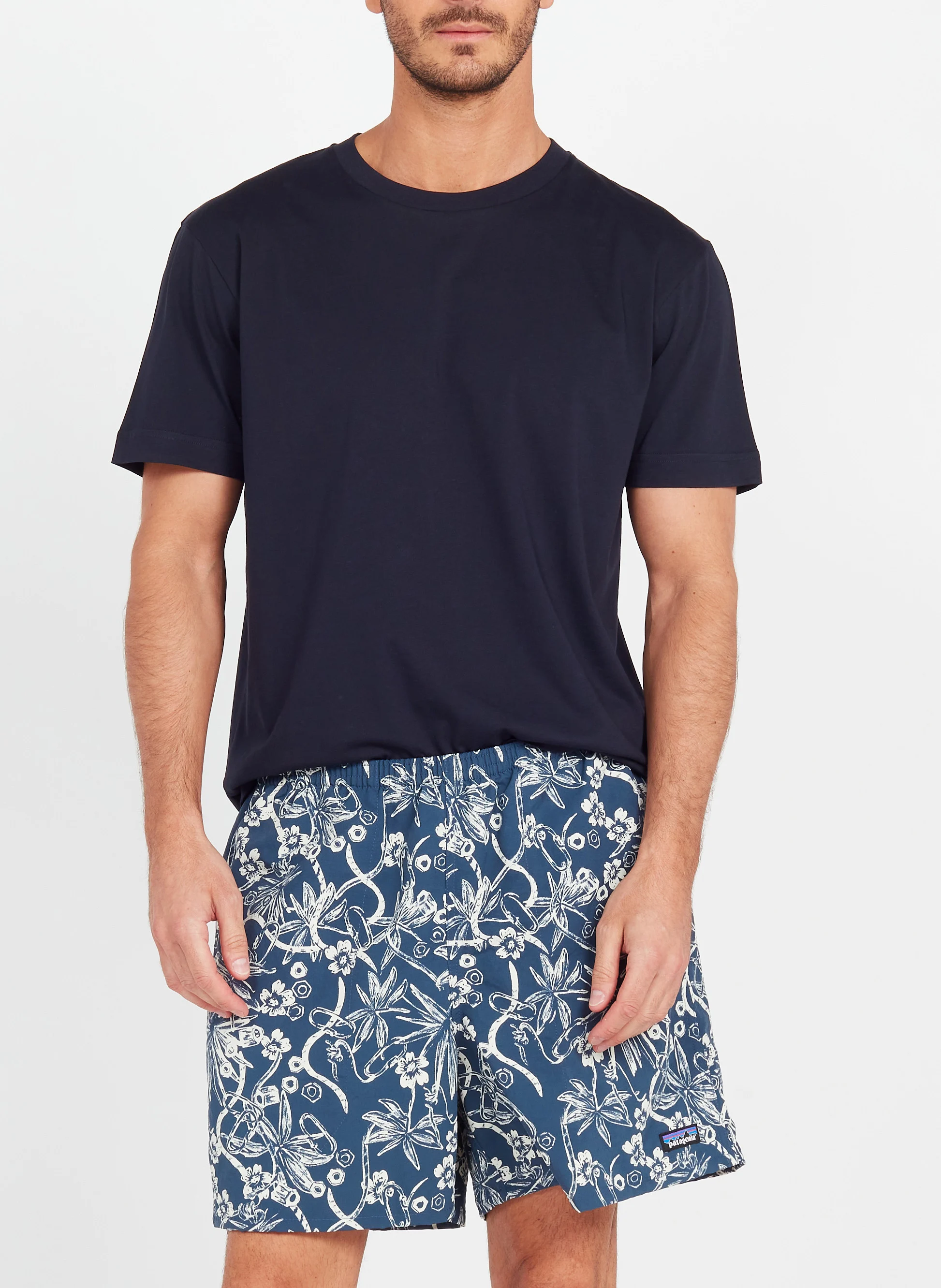 Tee-shirt col rond regular-fit en coton | Bleu