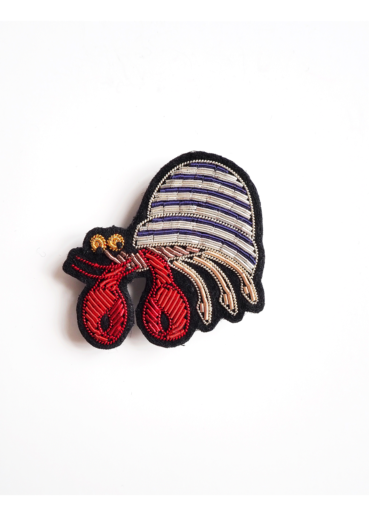 Broche brodée Hermite