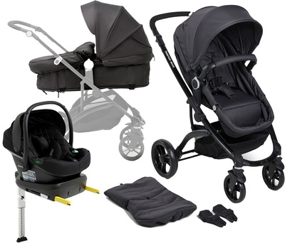 Beemoo Move 2-in-1 Kombivogn Inkl. Beemoo Route i-Size Babybilstol & Base, Asphalt/Black Stone