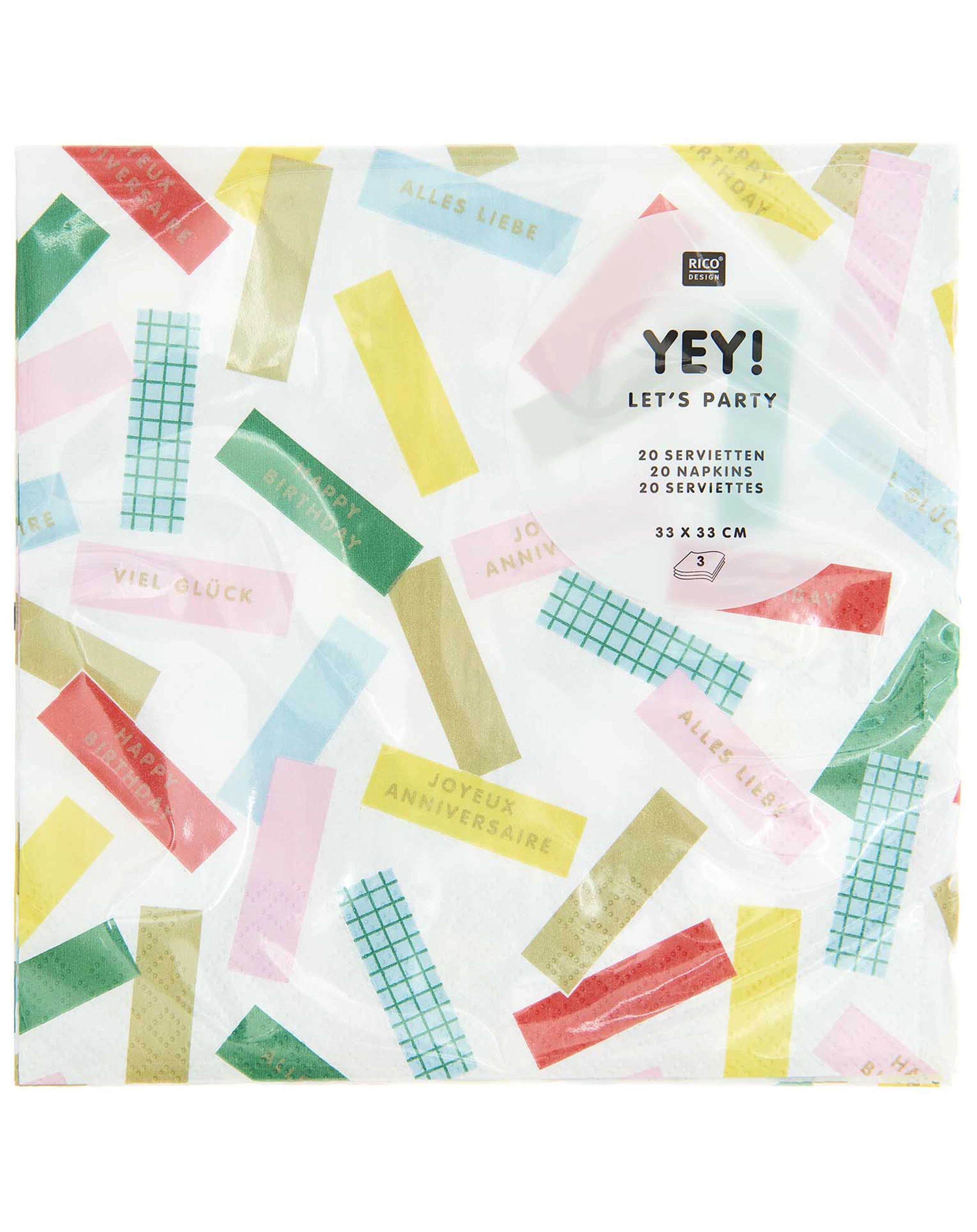 Serviette HAPPY BIRTHDAY KONFETTI 20 Stück