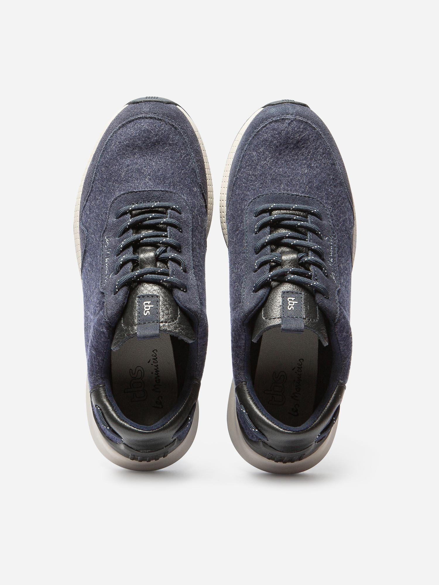 Tennis Femme Cuir et Feutrine Marine