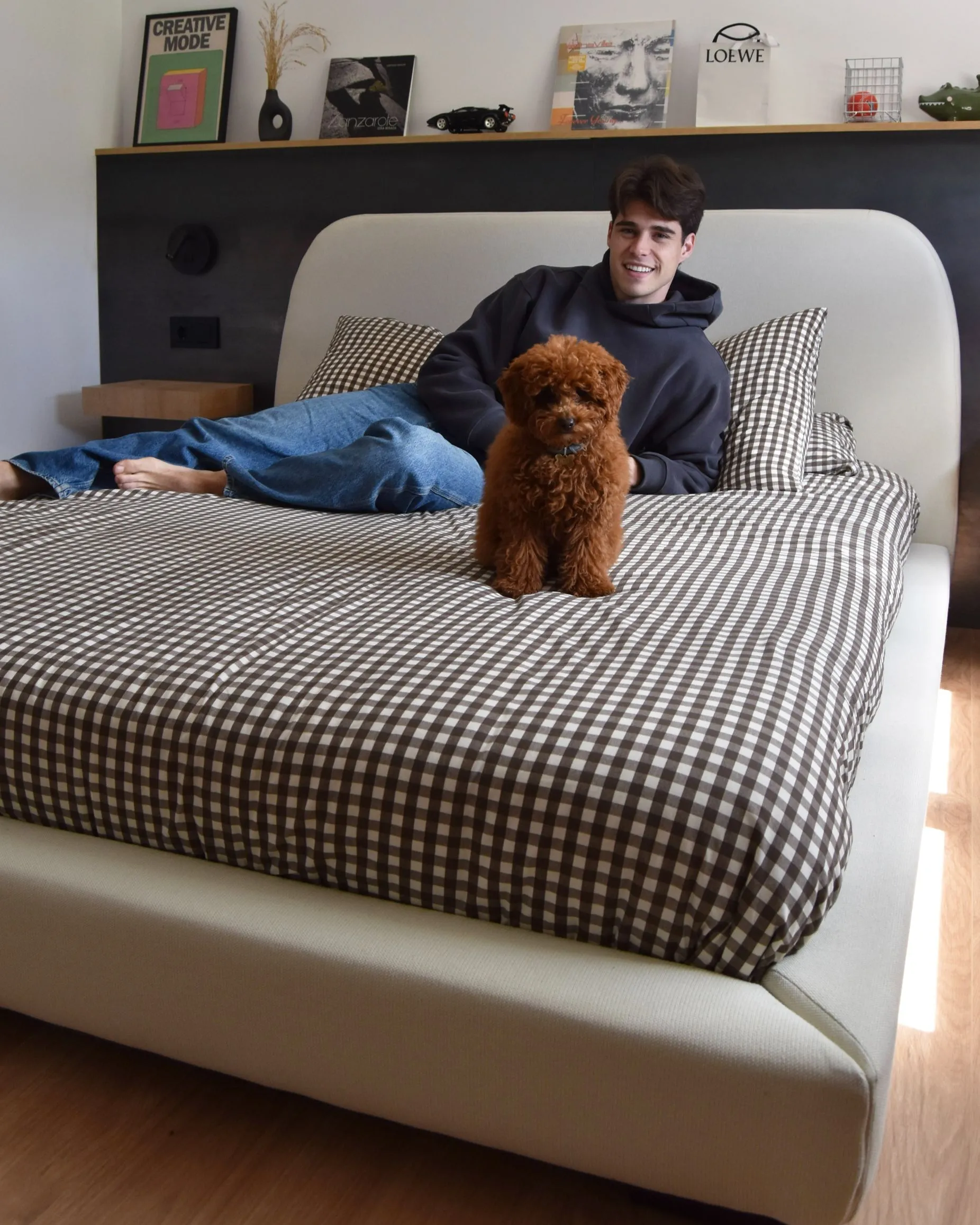 Bed Stof ROISEL 160 x 200 cm Lichtbeige