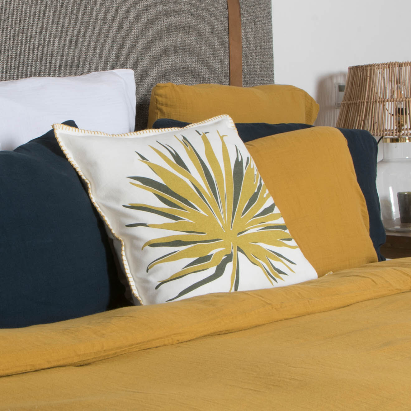 Febronie Home Taie d'oreiller 100% Gaze de Coton Clara safran