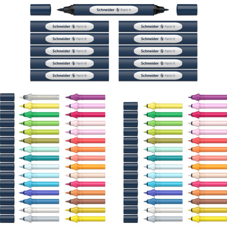Schneider Paint-It 040 Twinmarker Set komplett (72teilig) Twinmarker
