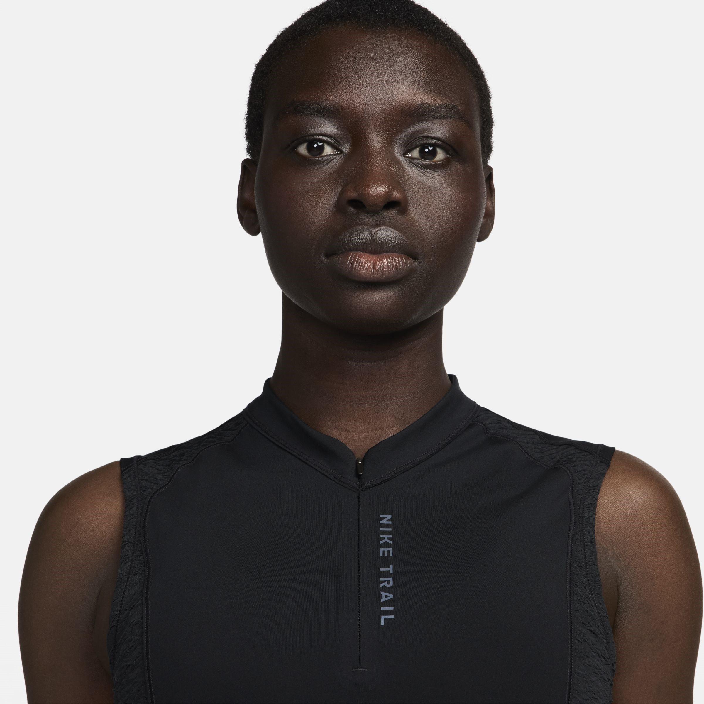 Nike Trail Womens Dri FIT 1 2 Zip Running Tank Top