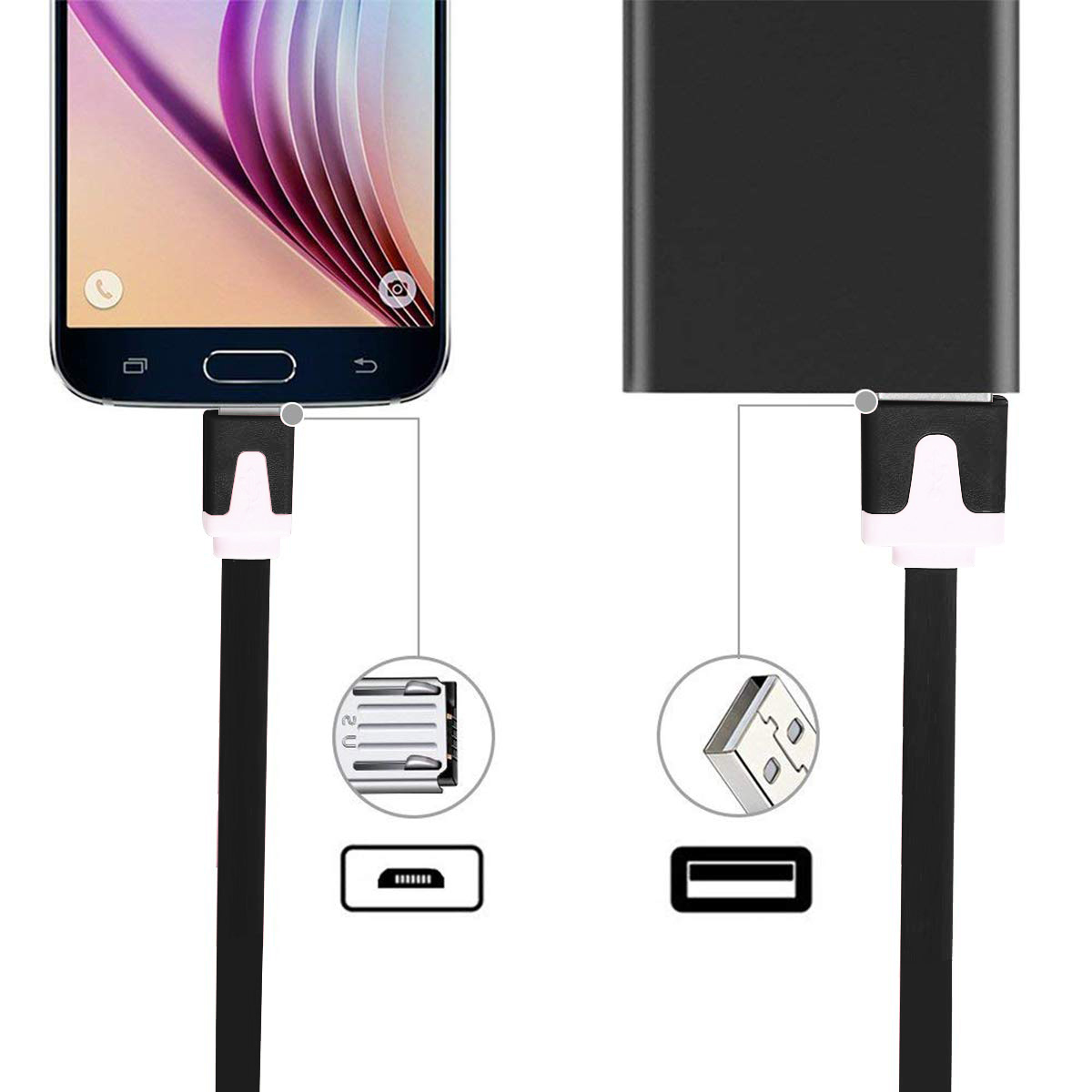 Ladekabel Micro USB schwarz 3 m