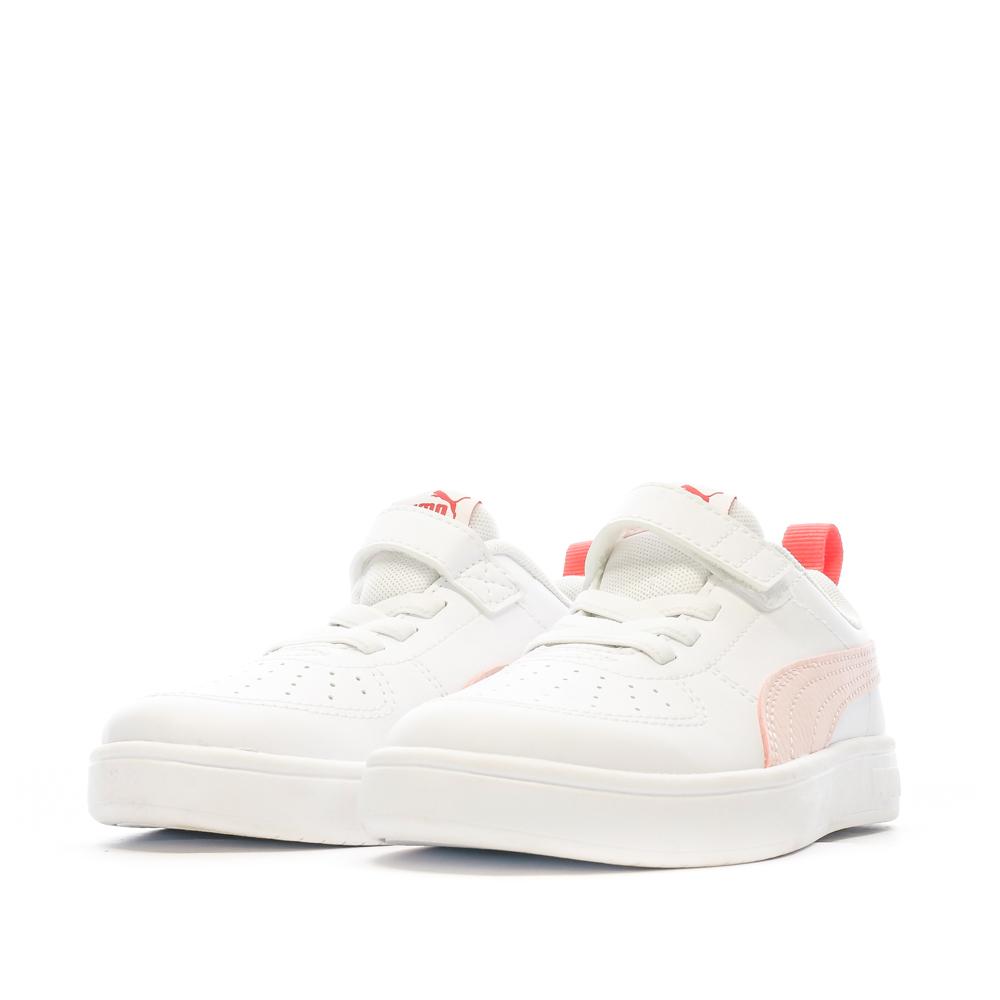 Puma Baskets Blanches/Rose Fille Puma Rickie