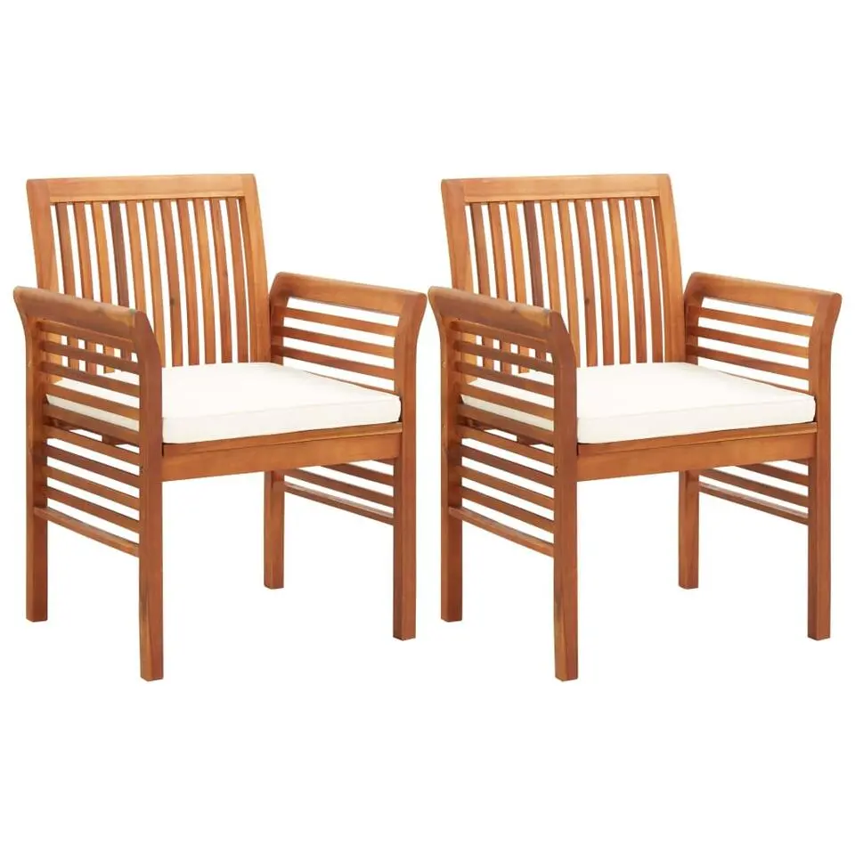 vidaXL - Tuinstoelen - Bruin - Hout - 2 stuks - Met kussens