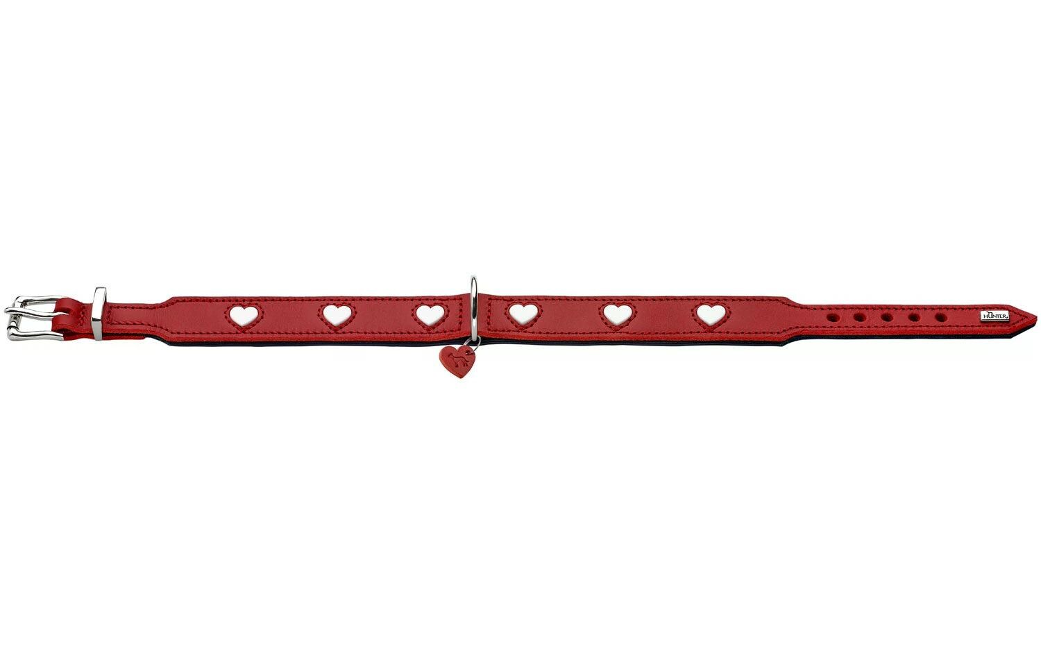 Halsband Love S-M (42), Rot/SchwarzHundehalsband mit Herz