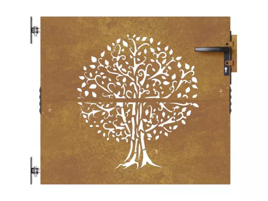 Portail de jardin 85x75 cm acier corten conception d'arbre