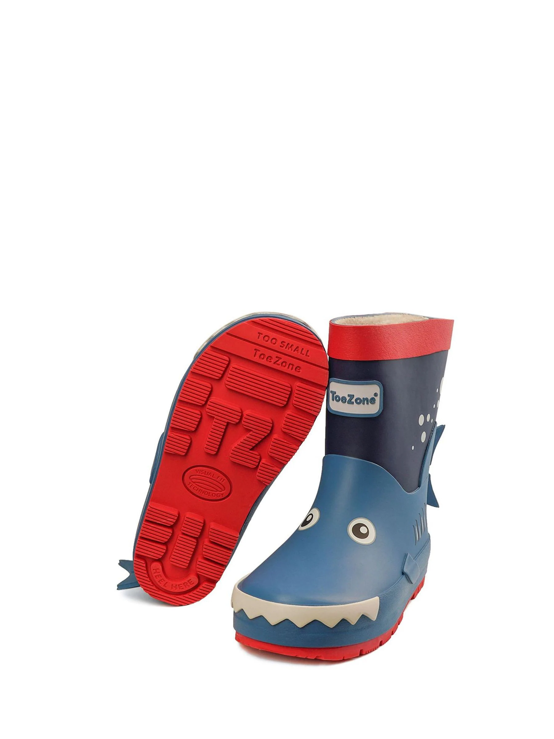 ToeZone blauwe regenlaarzen met haaienprint