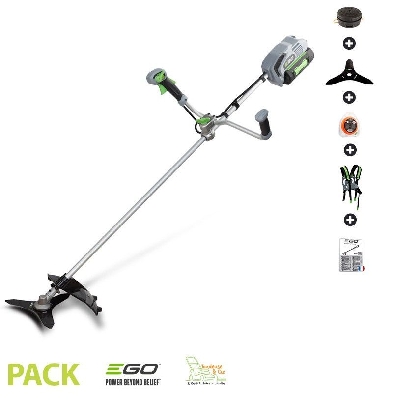 Pack débroussailleuse électrique sans fil ego power+ bc3800e batterie 56v chargeur et accessoires