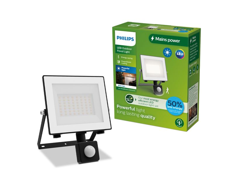 Philips Lois Flutlicht UE 14W 3000K IR IP65 anthrazit 14 W Hocheffizienter Scheinwerfer mit Bewegungssensor