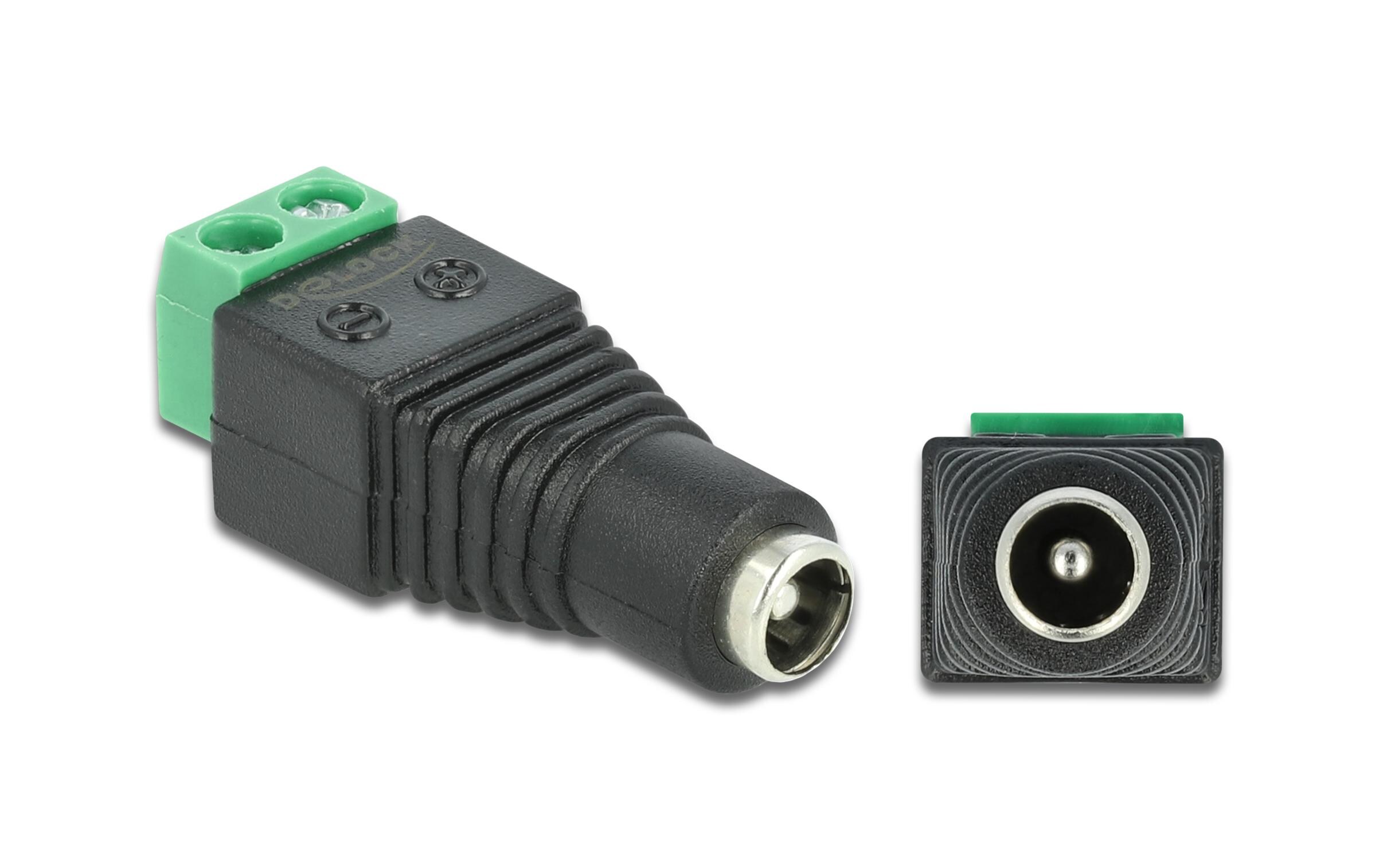 Hohlstecker DC 5.5 x 2.1 mm Buchse > Terminalblock 2 PinDelock Adapter DC 5.5 x 2.1 mm Buchse > Terminalblock 2 Pin