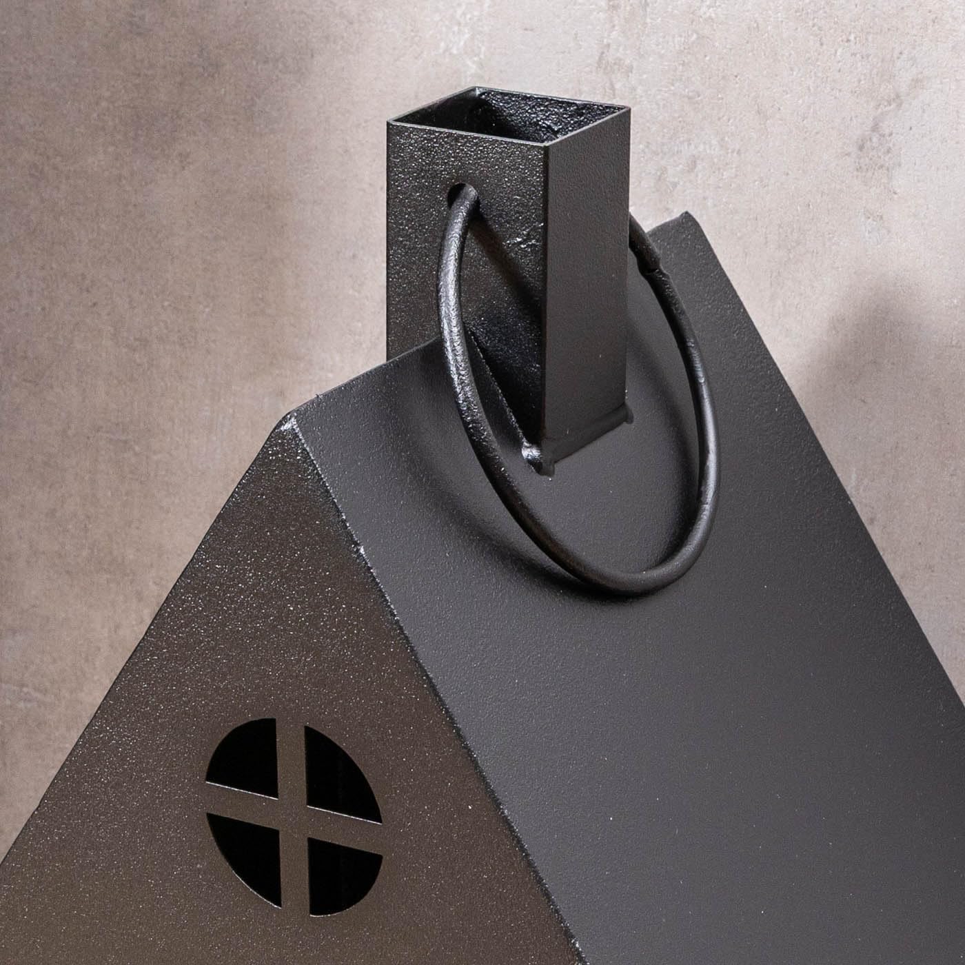 2er Set Laterne Haus H65-95cm Metall Schwarz Deko Windlicht Industrial Style Kerze Kerzenständer Lichtdeko