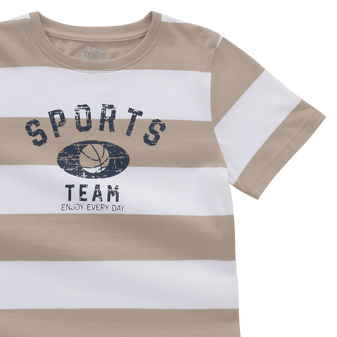 Topolino Jungen T-Shirt mit Streifen beige / weiss