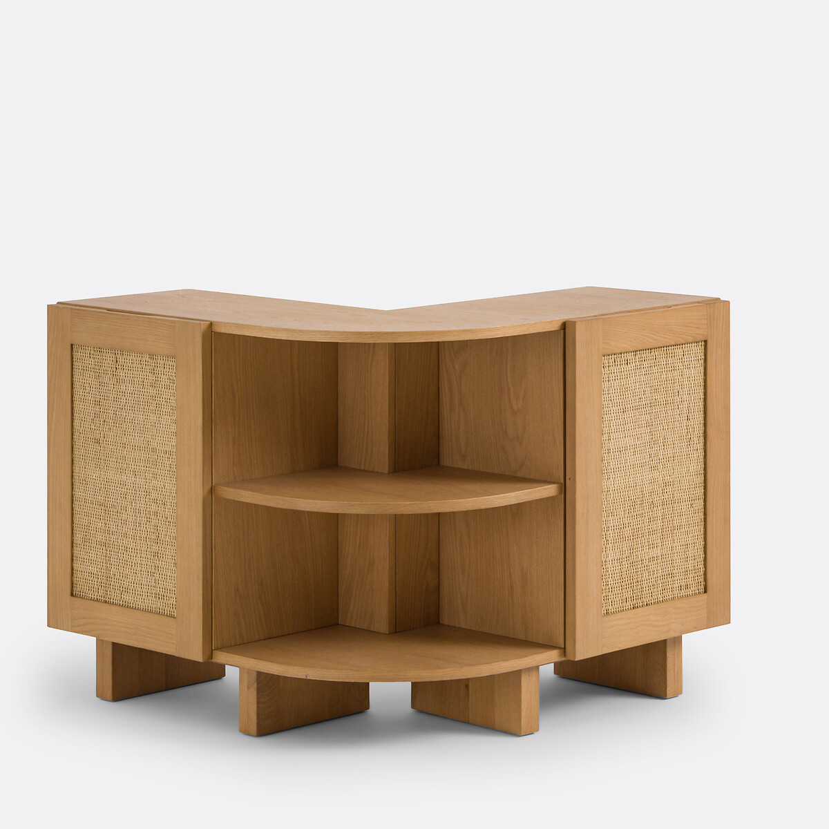 LA REDOUTE INTERIEURS<br>Móvel de canto para encostos de sofá, carvalho e rattan, Arty
