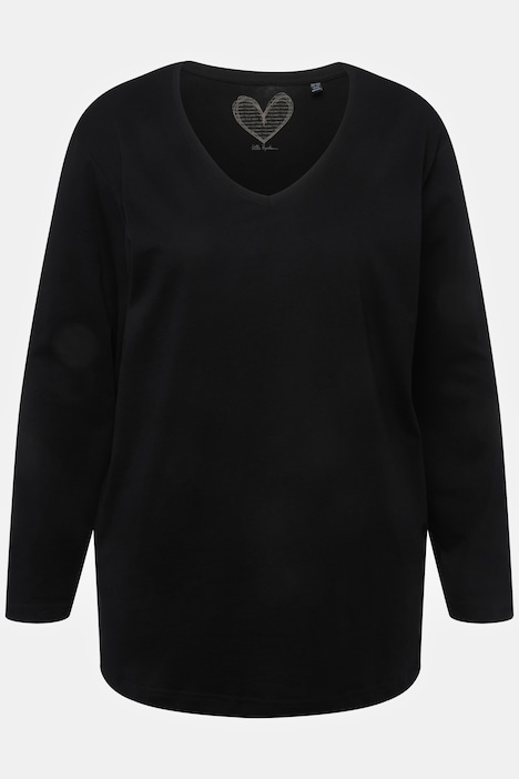 Shirt, V-Ausschnitt, Relaxed, Langarm