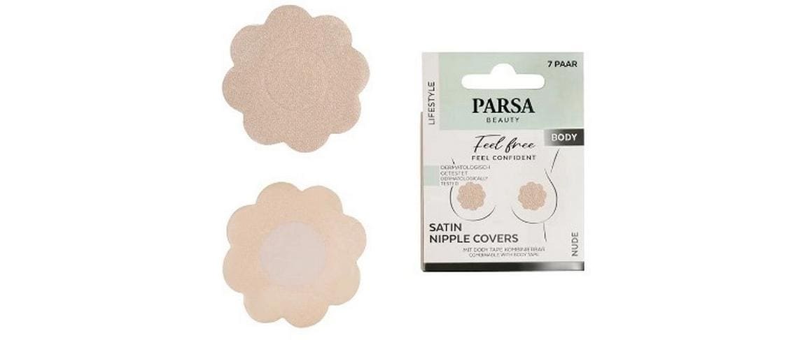 Satin Nippel Pads nude 2 StückUnsichtbarer Halt für jedes Outfit