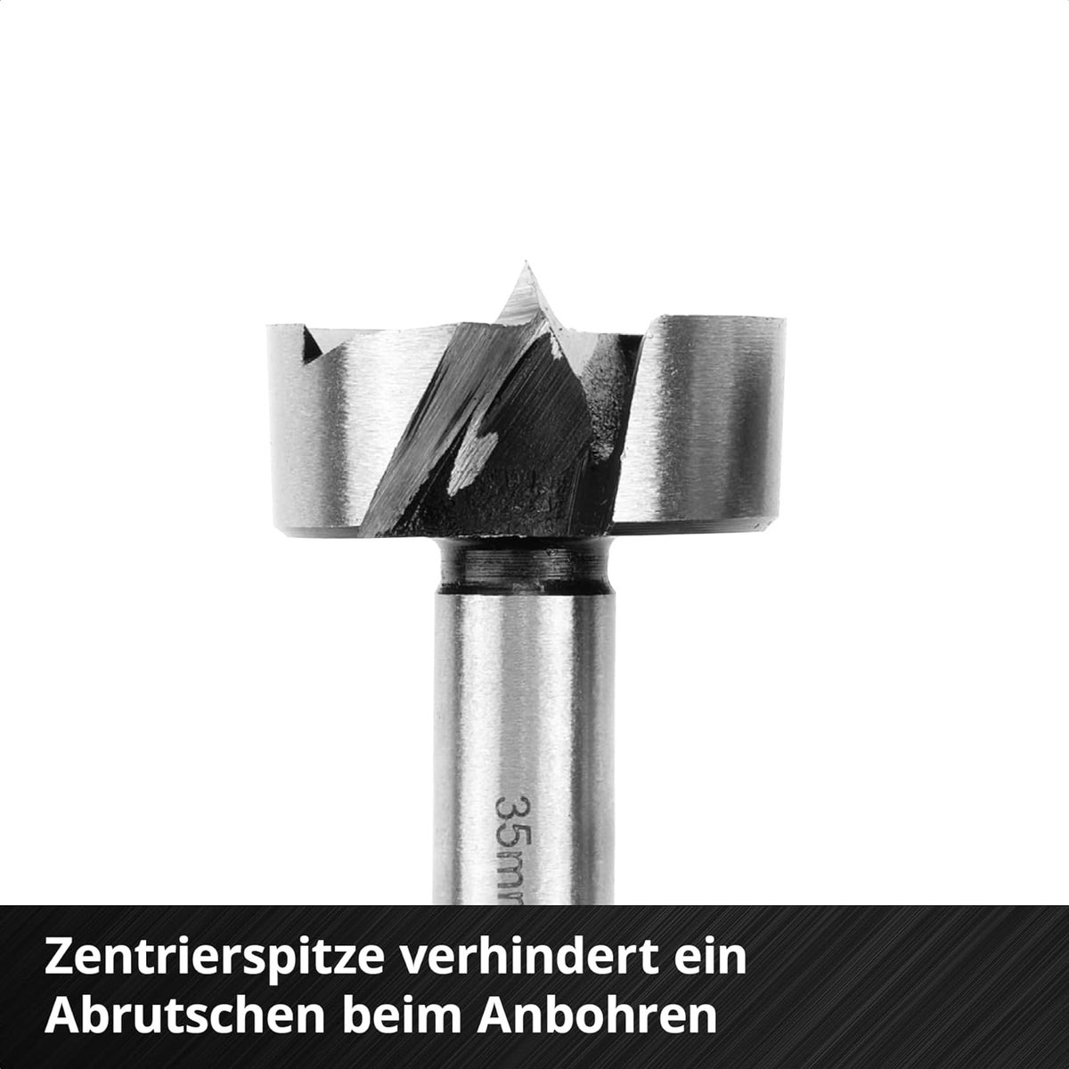 Originele Einhell M-CASE 5-delige Forstnerboorset (gemaakt van C65-staal, E 6.3-schacht, beitelrand, centreerpunt, conische kopvorm, 4-zijdig gesloten voorsnijrand inclusief opbergdoos)