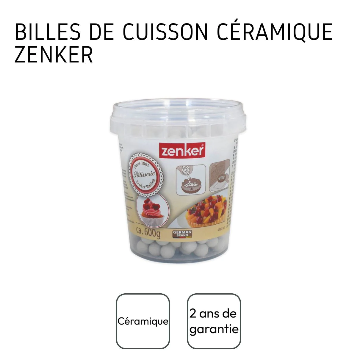 Billes de cuisson pour pâte sablée, pot de 600 grammes Zenker Smart Pa