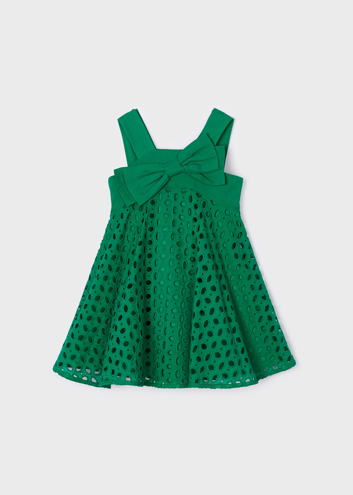 Vestido de algodão perfurado para meninas