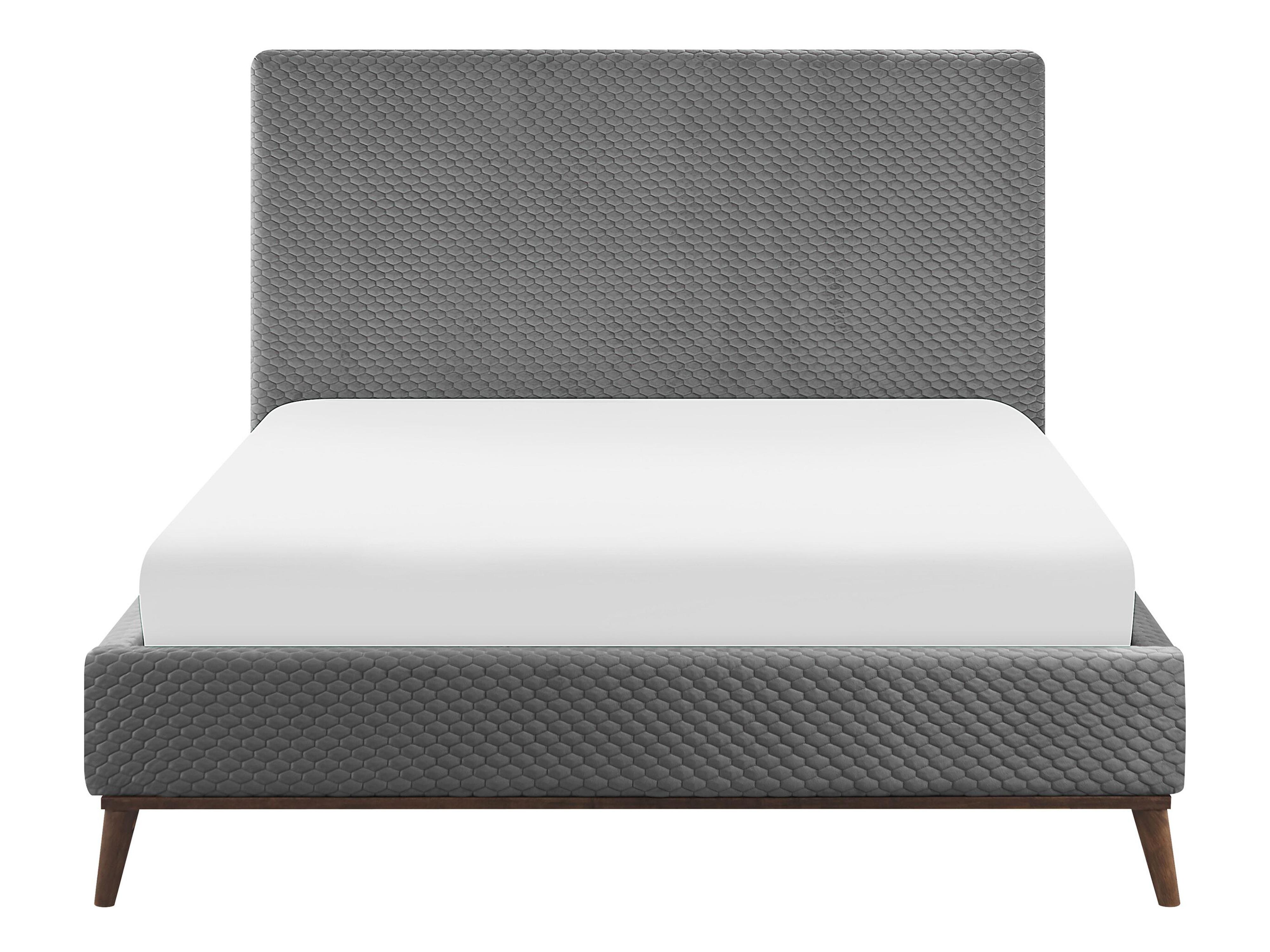 Bed Fluweel BAYONNE 140 x 200 cm Lichtgrijs