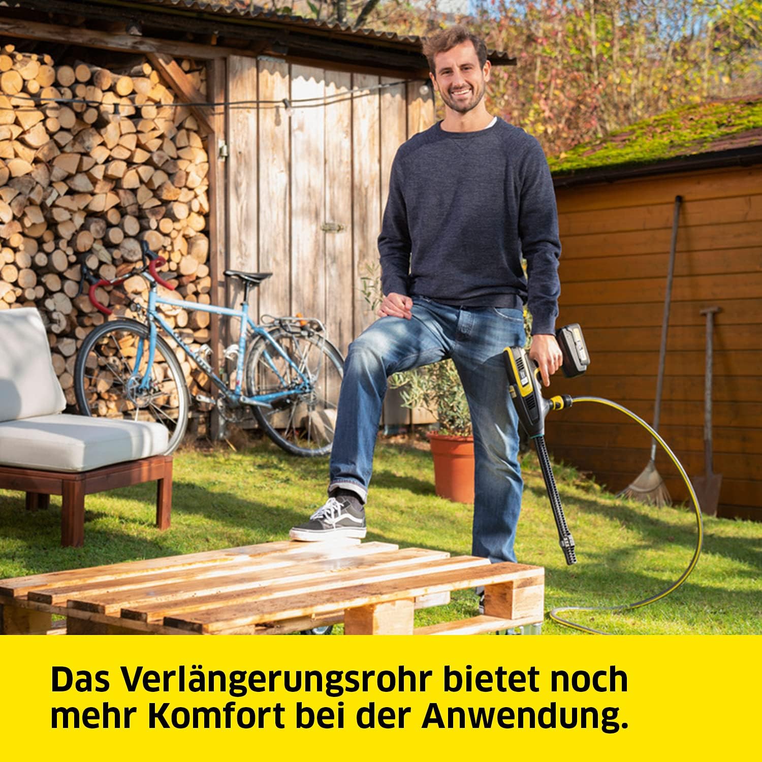 Kärcher 18 V Akku-Druckreiniger KHB 6 Battery, Druck: 24 bar, Flachstrahldüse, Rotordüse, Quick Connect, Gartenschlauchanschluss A3/4