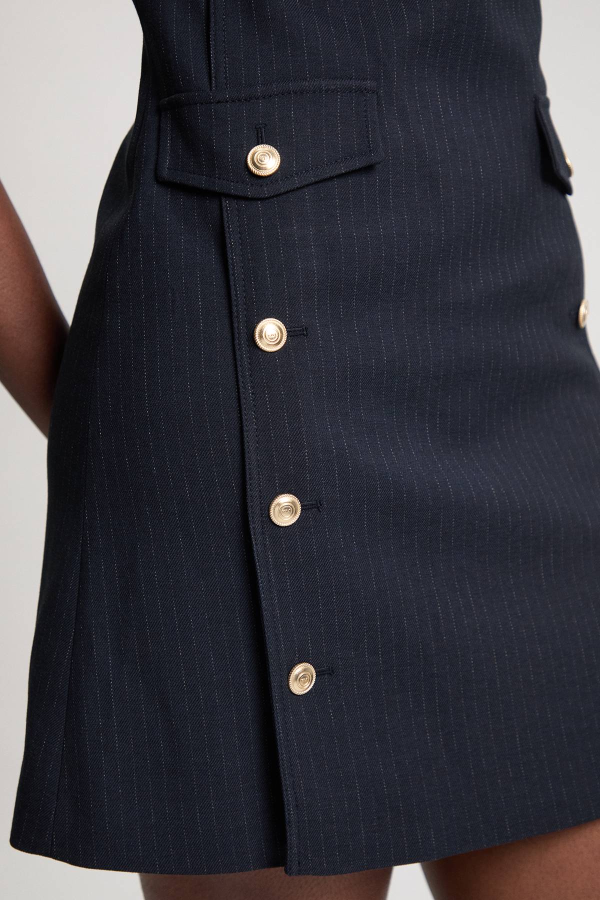 KarenMillen Robe Mini À Col À Rayures Tennis