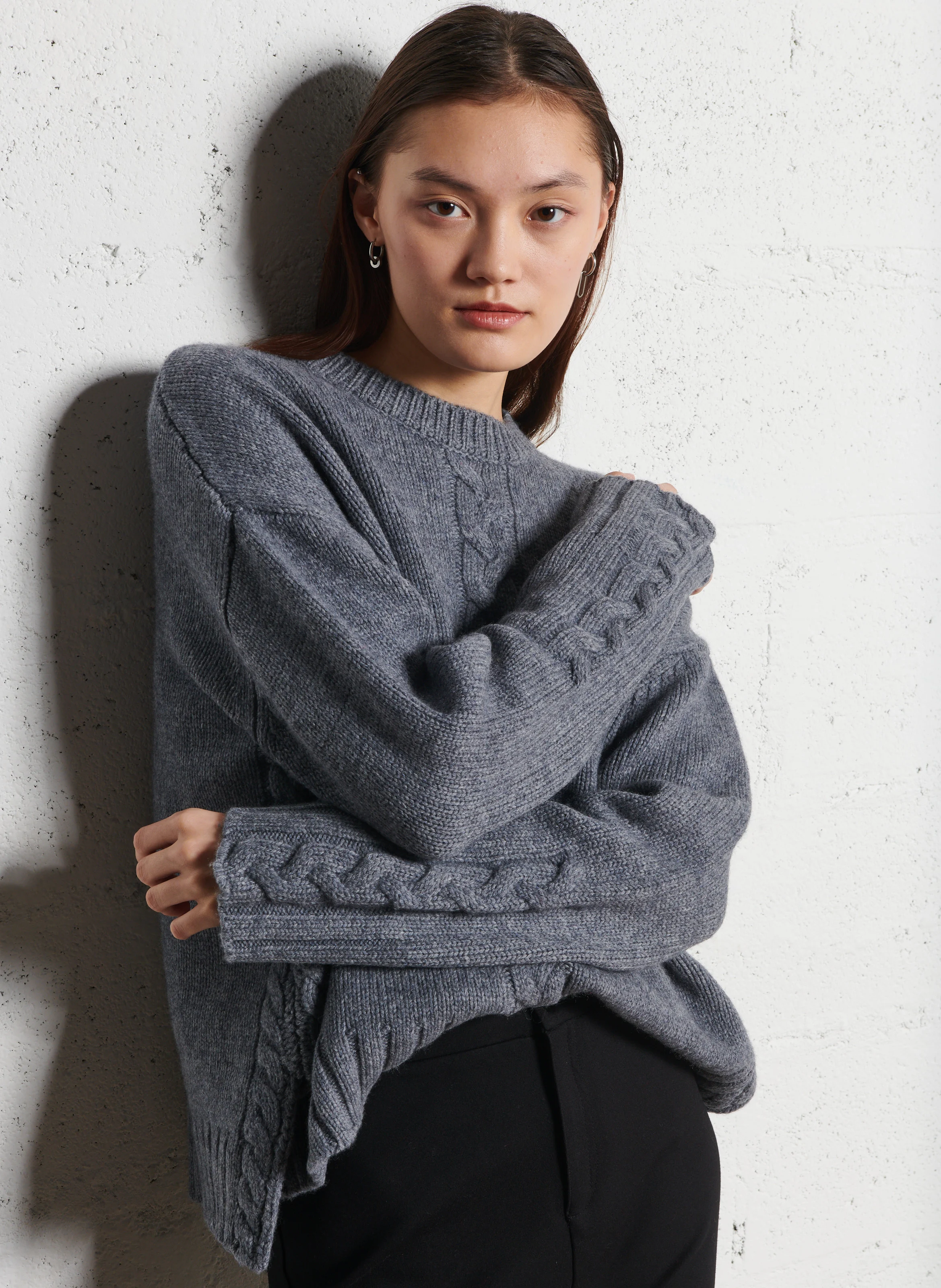ADRIAN - Pull col rond en laine | Noir