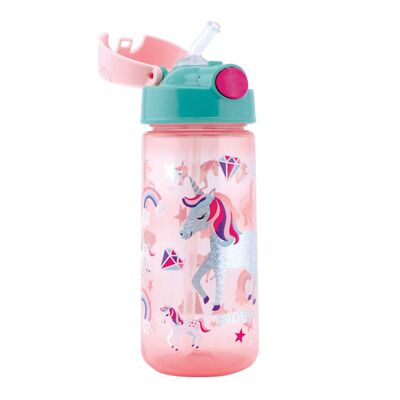 Nuby Soft Straw Push Vannflaske Enhjørning 540 ml, Rosa