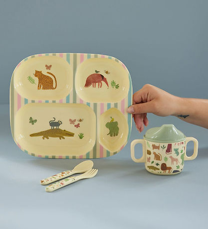 Rice Geschirr-Set - Melamin - 4 st. - Sweet Jungle Print
