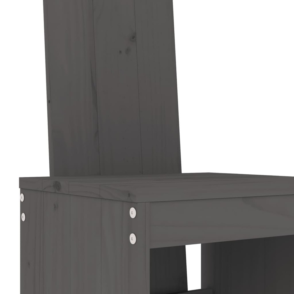 Ensemble de bar de jardin 9 pcs gris bois de pin massif