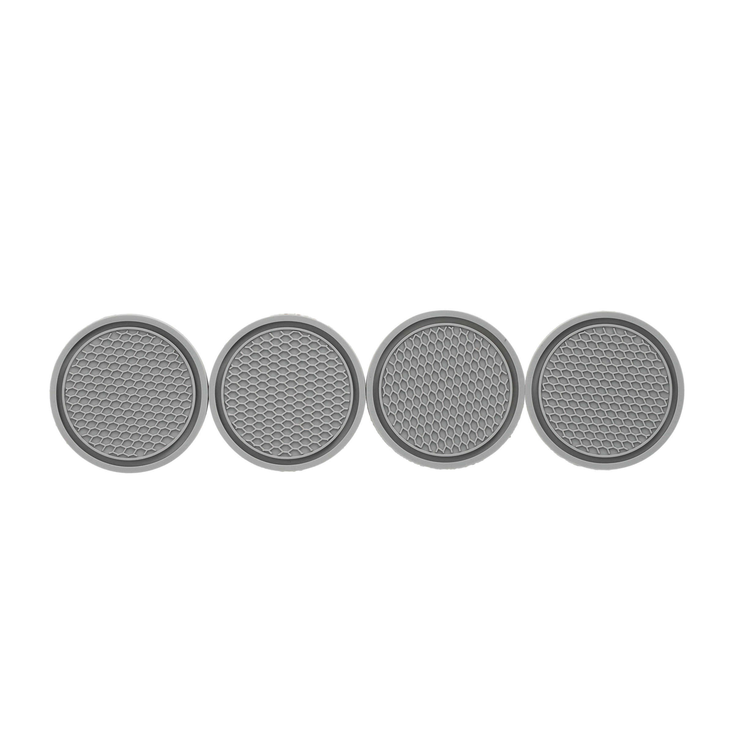 (4er Set) Ø7cm Auto Anti-Rutsch Getränke Untersetzer KFZ Accessoire - Grau