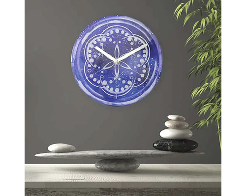 Cosmo tafelklok, gehard glas, indigo, Ø 20 cm
